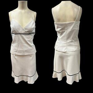 Break-in Loose,woman Skirts+Blouse Suit,Size 3/4 White Black Sommer Formal .!